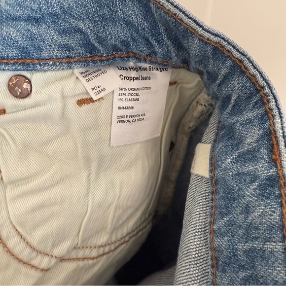 Reformation Liza High Rise Straight Crop Jeans in Montego Wash Size 27 - Picture 4 of 6